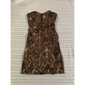 2B BEBE Brown Lace Mini Dress- XS